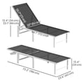 thumbnail image 3 of Outsunny Outdoor Lounge Chair, 5-Level Adjustable Sun Tanning Chair, Grey, 3 of 10