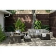 thumbnail image 2 of Pemberly Row Contemporary Brown Rattan 4-Piece Sectional Set, 2 of 6