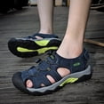 thumbnail image 5 of Domuza Mens Leather Sports Sandals Closed Toe Outdoor Athletic Walking Casual Sandals Water Shoes Summer Lightweight Hiking Sandals Blue 7 (EU-39), 5 of 5