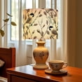 thumbnail image 6 of Linen Drum Lampshades Seamless Willow branches birds Black capped Chickadee white 13"x13"x10" Light Shade for Table Lamps Floor Lamp Shades Lampshade Replacement Assembly Required, 6 of 8