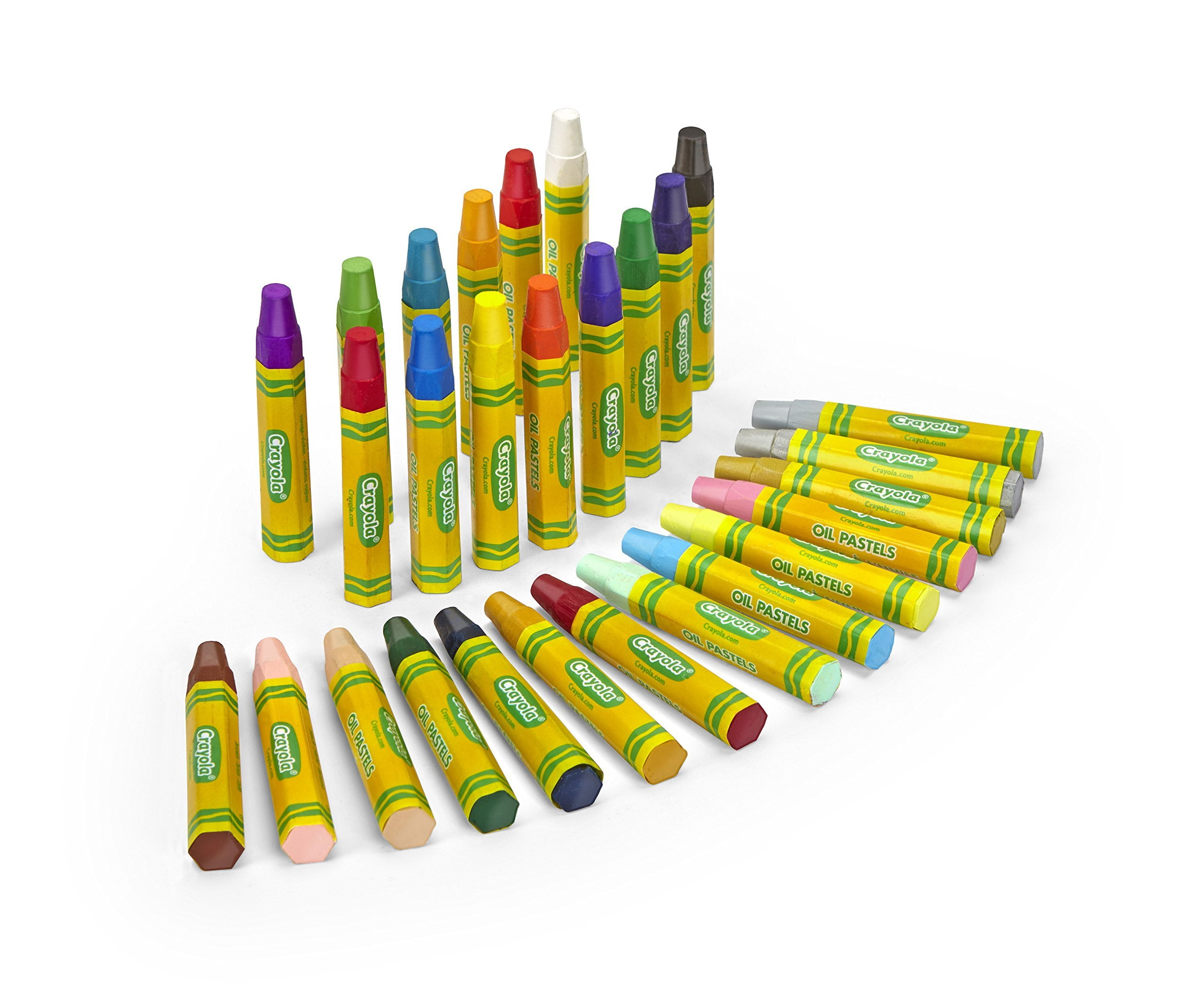 Strong Ideal for Kids 3 & Up Non-Toxic Blendable Long Lasting Sticks Crayola Oil Pastels 28 Brilliant Opaque Colors Large Hexagonal Shape Pastels 