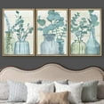 thumbnail image 3 of wall26 Framed Canvas Print Wall Art Set Green Fern Leaves in Bottle Vases Floral Wilderness Watercolor Modern Art Chic Group Multicolor Pastel for Living Room, Bedroom, Office - 16"x24"x3 N, 3 of 5