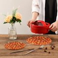 thumbnail image 2 of FREEAMG 2 Pack Lifelike Pizza Pepperoni Round Cotton Woven Pot Holders Trivets Set, 7 and 9 inch Diameter,Heat Resistant Pad Mat for Kitchen Decor Cooking Supplies, 2 of 5