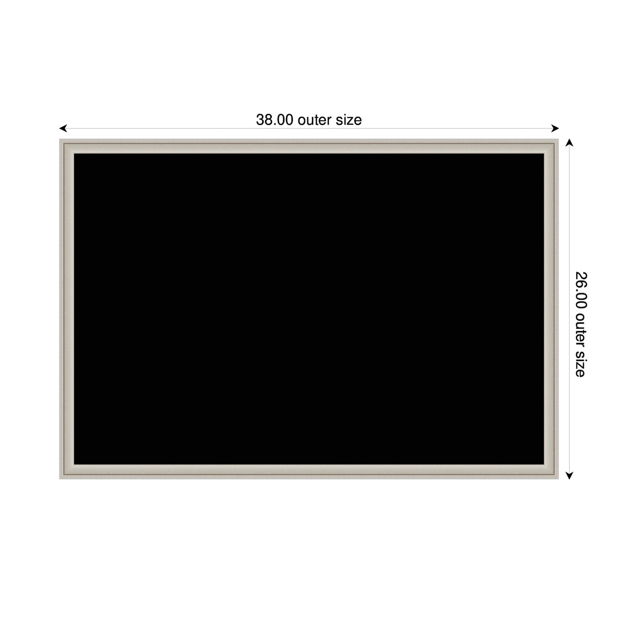 Kate and Laurel Framed Fabric Pinboard 38 x 26,  Printed Linen Classic Bulletin Board for Use as a Vision Board or Wall Organization, Florence Silver Frame