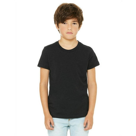 The Bella   Canvas Youth Jersey Short Sleeve T-Shirt - BLACK HEATHER - M