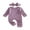 Purple, variant on Suealasg Baby Girls Fall Footed Romper Bodysuits +Headband 3 6 Months Newborn Girls Crew Neck Long Sleeve Bow Print Full Length Jumpsuit