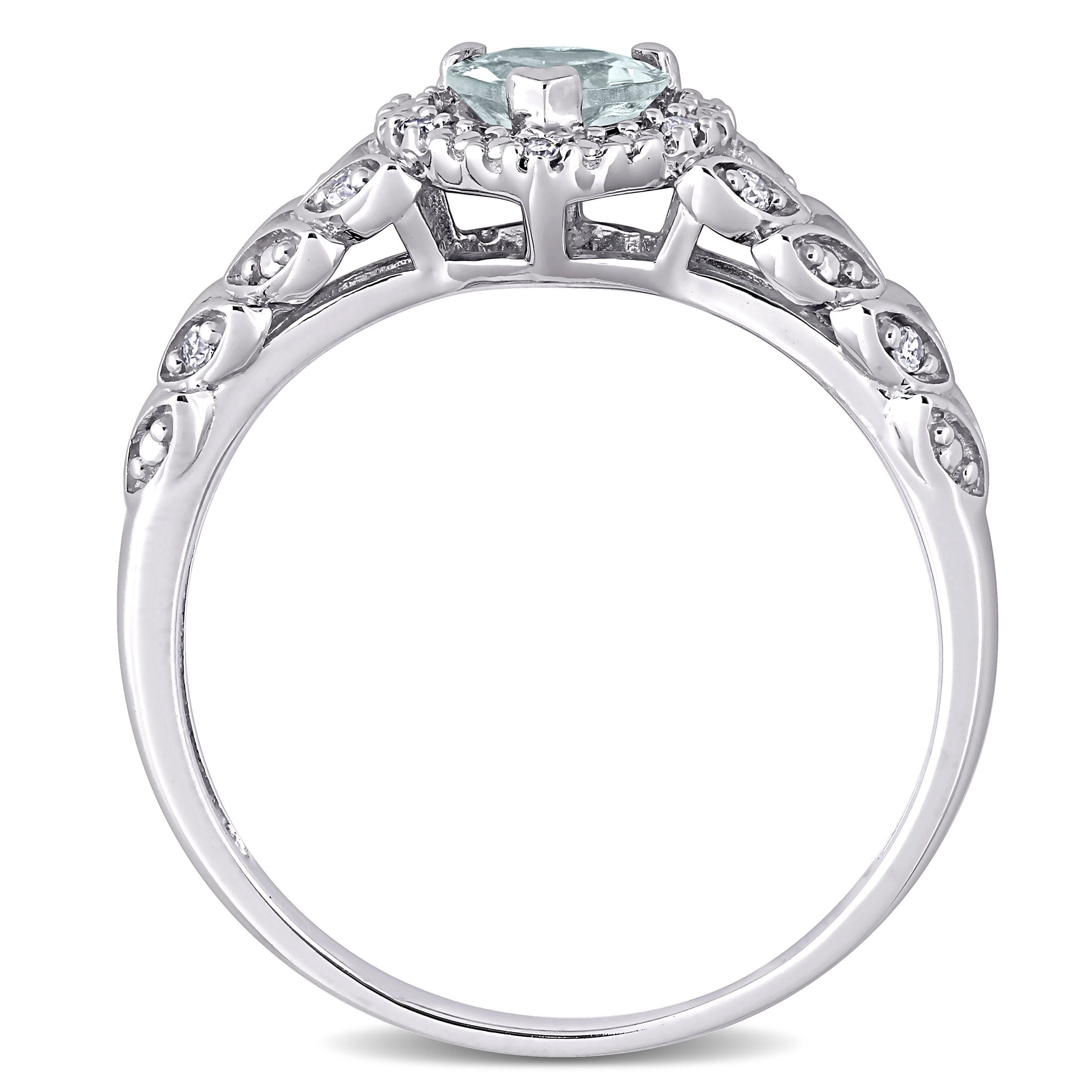 Everly Women's Aquamarine 10k White Gold Ring