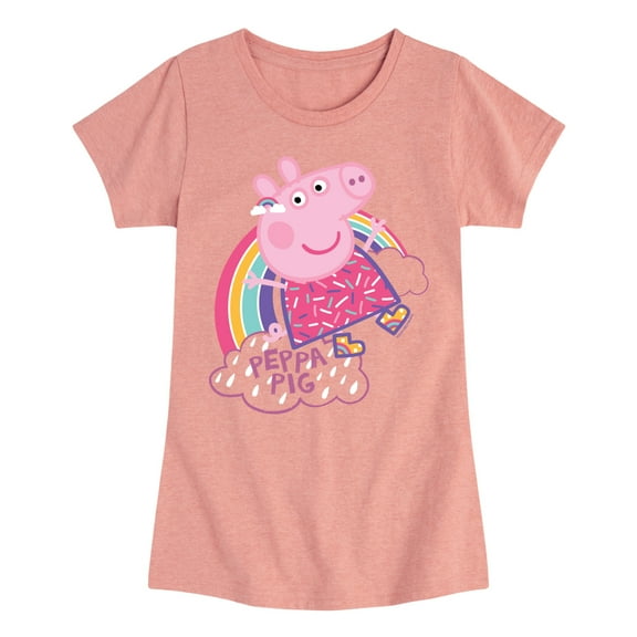 Peppa Pig - Peppa Play Happy - Girls Toddler And Youth Fitted Short Sleeve Tee