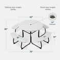 thumbnail image 3 of Best Choice Products 8-Person Circular Outdoor Picnic Table w/ 4 Benches, Umbrella Hole, 2000lb Capacity - White, 3 of 8