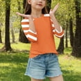 thumbnail image 4 of NAISIBABY Girls Long Sleeve Tops, Fashion Striped Casual Round Neck Pullover T-Shirt Orange 13T, 4 of 7