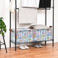 thumbnail image 3 of Yayeee Foldable Storage Basket for Shelves with Handles Waterproof Cloth Bins, Blue Retro Pattern, 3 of 7