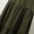 thumbnail image 7 of OSOLU Solid Color Women Summer Boho Elastic High Waist Pleated A-Line Flowy Ruffle Swing Tiered Long Beach Skirt Cozy Skirts, 7 of 7
