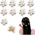 thumbnail image 4 of Mini pinza para el cabello Brillar con perlas 7 piezas Pinza con forma de flor Accesorios decorativos de metal para cabello de mujeres y niñas, 4 of 5