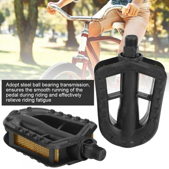 Lightweight Non-Slip Quick Release Kid Bike Pedal, 2Pair Children Bicycle Pedal, With Yellow Warning Reflector Bicycle Bearing Accessory For Outdoor Sports American System