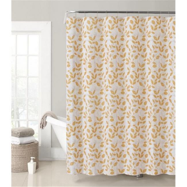 Luxury Home Andrea Shower Curtain Set, Yellow - 72 x 72 inch - 13 Piece ...