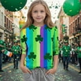 thumbnail image 5 of Shirts for Girls St. Patrick's Day Fashion Graphic 3/4 Sleeve Tees 2026 Crewneck Causal T Shirt Size 3-14, 5 of 6