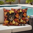 thumbnail image 5 of Fall Outdoor Pillow Covers 24"x24" Set of 2,Waterproof Throw Pillow Covers for Patio Furniture,Thanksgiving Rustic Cat Orange Red Maple Leaf Decorative Cushion Pillowcases for Garden Porch Couch Sofa, 5 of 9