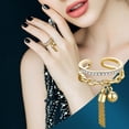 thumbnail image 4 of RKSTN Rings for Women Zircon Open Rings For Women Gold Color Stainless Steel Female Engagement Wedding Ring Jewelry Birthday Gift Wedding Band for Women, 4 of 5