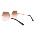 thumbnail image 3 of Womens Geometric Sunglasses Heptagon Square Double Frame UV 400 Clear Pink, 3 of 4