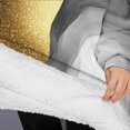 thumbnail image 3 of Oversized Wearable Blanket Hoodie,Black and Gold Marble Glitter Streaks Pattern Sherpa Blanket Hoodie with Super Pockets,Super Warm Fuzzy Pullover for Women & Men, 3 of 6