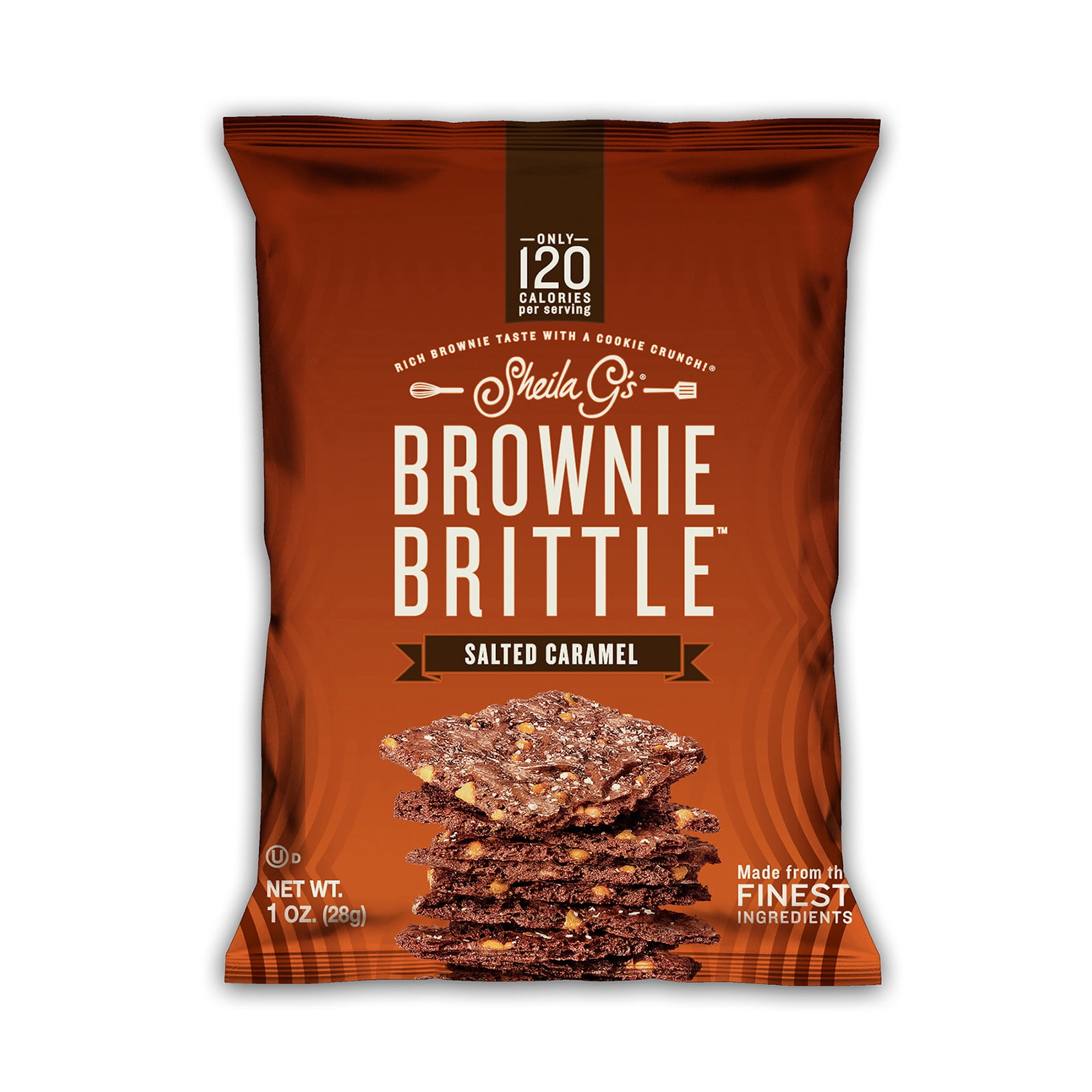 Sheila G's Brownie Brittle Salted Caramel Cookie Snack Thins, 1oz