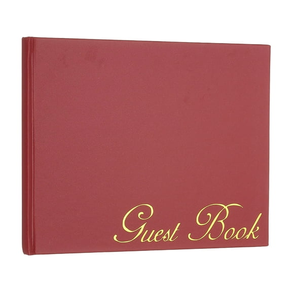 Uxcell Elegant Guestbook, 9"x7" PU Leather Wedding Guest Book Stylish Sign in Book with 50 Blank 120GSM Paper for Receptions Birthdays Funerals Special Events, Lemon Yellow