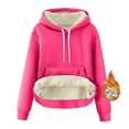 thumbnail image 6 of cocolona Womens Fleece Hoodies Winter Warm Long Sleeve Hooded Sweatshirts Fashion Casual Solid Color Pullover Tops, 6 of 7