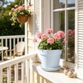 thumbnail image 4 of Imitation Ceramic Plastic Plant Pot with Matching Saucer, Thickened Conical Flower Planter with Drainage Hole for Indoor Outdoor Garden Decor White, 4 of 6