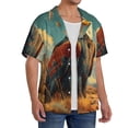 thumbnail image 4 of Fotbe Western Desert Cactus Bald Eagle print Short Sleeve Button Down Shirts for Men Casual Summer Beach Wrinkle Free Shirt-XX-Large, 4 of 7