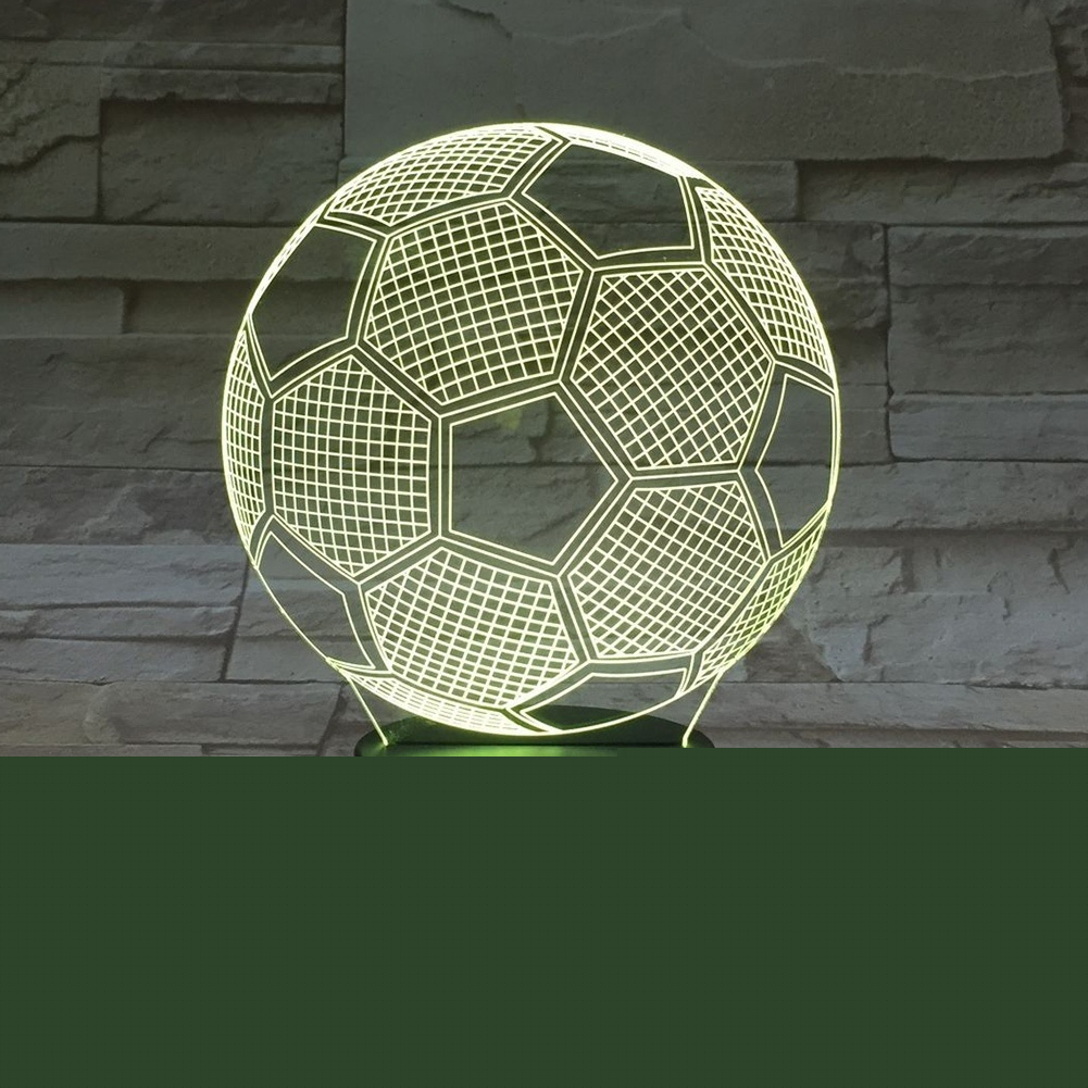 thumbnail image 2 of Lámpara de noche visual de fútbol 3D con USB LED táctil y forma de balón de fútbol, regalo, 2 of 10