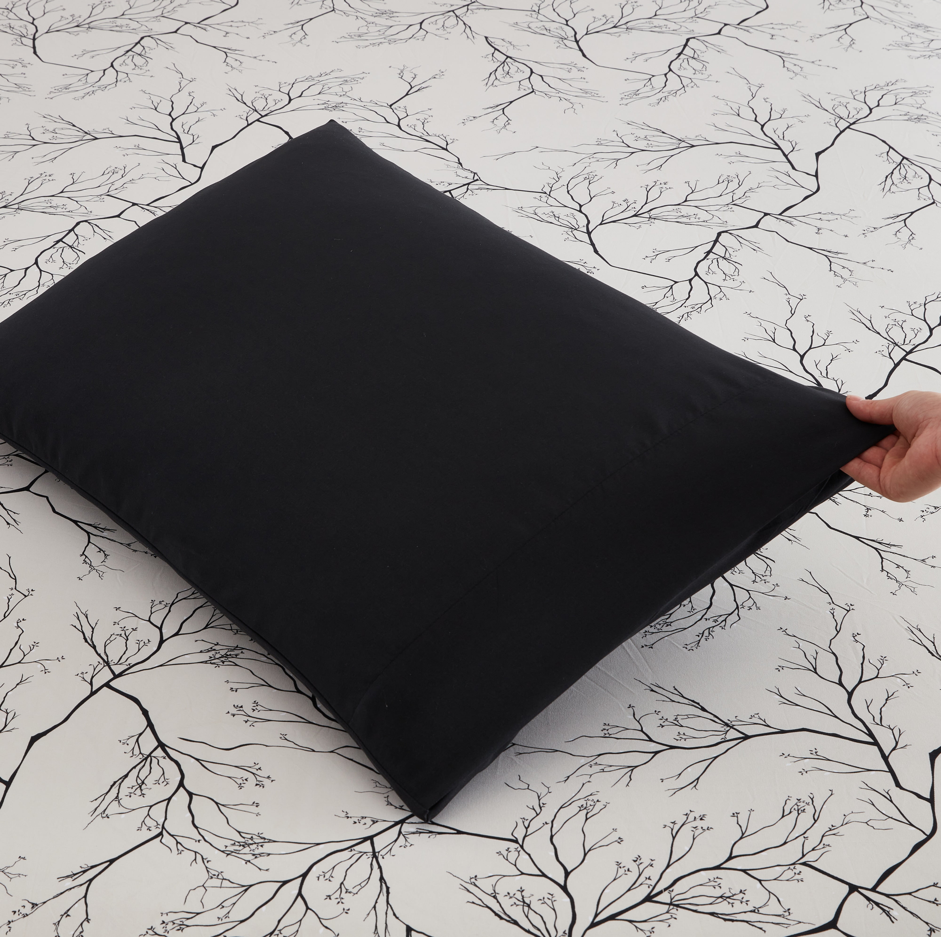 Clara Clark Printed Twin Sheet Set - Shrinkage and Fade Resistant- 6 Piece Soft Deep Pocket Bed Sheets - 1 Fitted Sheet, 1 Flat Sheet, 1 Pillowcases and 1 Pillow Shams - Twin, Branches