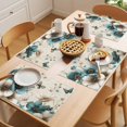 thumbnail image 5 of Teal Tulip Butterfly Placemats Set of 6 Turquoise Floral Farmhouse Beige Place Mats Indoor Wipeable Table Mats Washable Cloth Dining Table Placemats for Kitchen Holiday Party Home Decor 13x19 Inch, 5 of 9