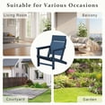 thumbnail image 5 of FUNDAZE HDPE Oversized Adirondack Chair, Outdoor Patio Lawn Chairs, Outside HDPE Chairs with Solid Slat Backrest for Lawn, Yard & Poolside, Navy Blue, 5 of 8