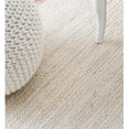 thumbnail image 3 of Nuloom 8' x 10' Tapis Ovale en Jute Tissé à la Main en Blanc, 3 of 3