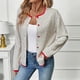 thumbnail image 4 of Ailaofu Women's Cardigan Sweater Elegant Sweater Cardigan Solid Long Sleeve Outwear, 4 of 7