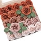 thumbnail image 1 of Flores artificiales Floroom, 25 uds., rosas artificiales de espuma de colores degradados de color naranja quemado de aspecto Real con tallos para ramos de boda DIY, 1 of 5