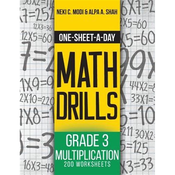 Pre-Owned One-Sheet-A-Day Math Drills: One-Sheet-A-Day Math Drills: Grade 3 Multiplication - 200 Worksheets (Book 7 of 24) (Paperback)