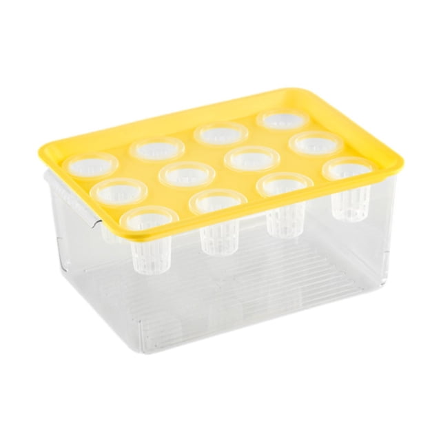 DYNWAVECA Hydroponics Grower Box, Hydroponics System Planting Container 12 Holes Practical Hydroponics System Growing Box for Cultivating, yellow