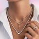 thumbnail image 2 of Studded Chain Necklace, Moments Compatible Charms & Pendants, Sterling Silver, 17.7 inches, Not a Gemstone, 2 of 3