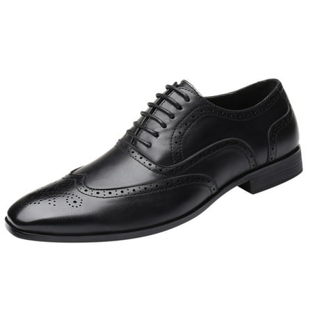 XDDST Dress Sneakers Mens Fashion Casual Pointed Toe Leather Wedding Shoes Business Shoes