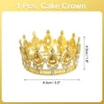 thumbnail image 2 of Uxcell Mini Crown Cake Toppers, Alloy Queen Princess Little Crown Tiara With Crystal for Birthday Cake Decor, Gold/Champagne, 2 of 6