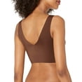 thumbnail image 2 of Calvin Klein Womens Invisibles Comfort Seamless Lightly Lined V Neck Bralette Bra Medium Chestnut, 2 of 2