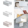 thumbnail image 3 of Bewildely Caja de pañuelos de baño montada en la pared Caja de almacenamiento de papel de cocina Organizador de servilletas de baño sin perforaciones Almacenamiento y organización del hogar gris Bewildely HA2857-02B, 3 of 6