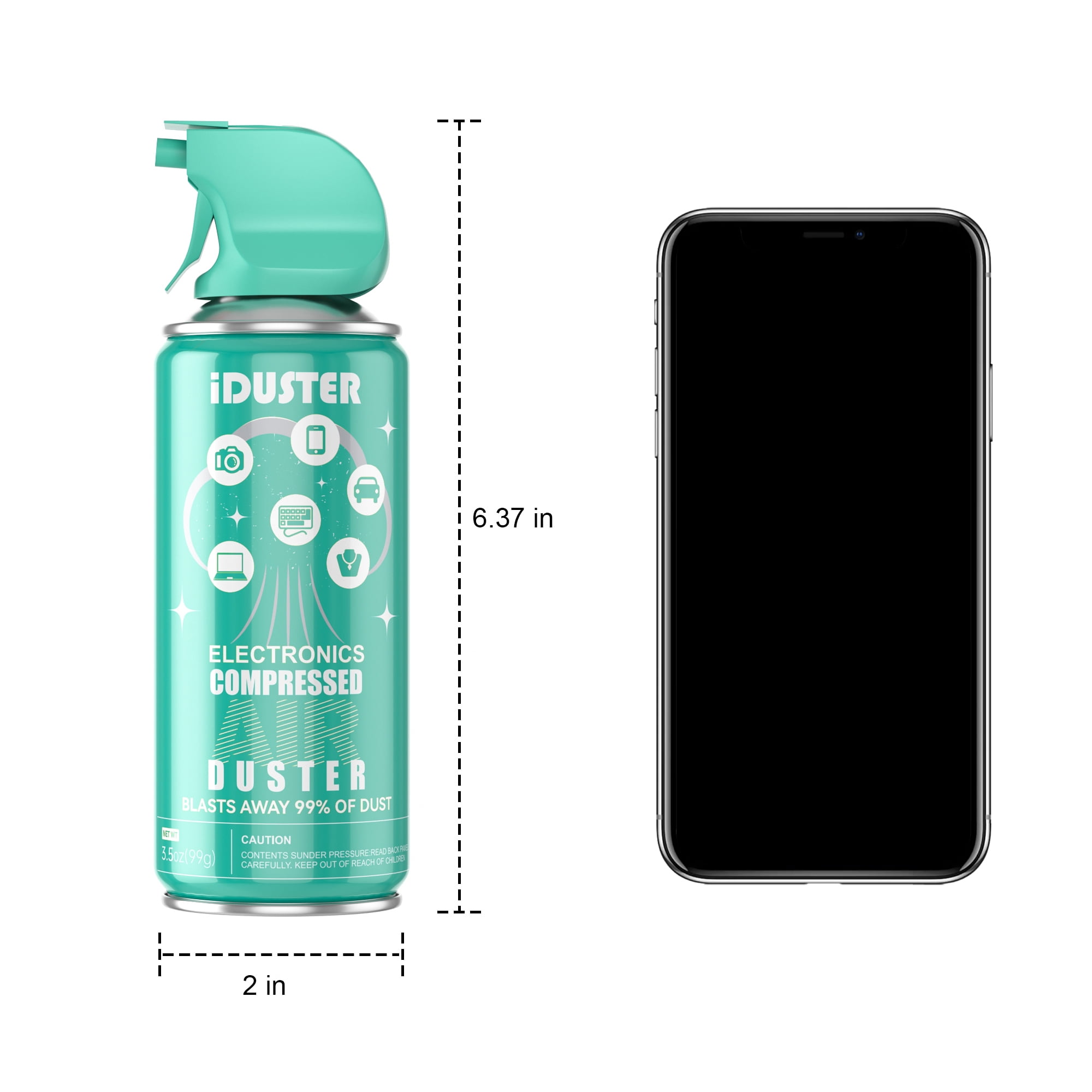 iDuster Compressed Air Spray, 3.5oz-3packs, for Keyboard Cleaning - Effective for Removing Dust, Hair, Crumbs, and Debris from Laptops, Computers, Jewelry, and Cameras