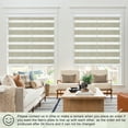thumbnail image 5 of MiLin Cordless Blackout Zebra Blinds, Light Control Shading Privacy Dual Layer Roller Window Shades and Blinds, Day and Night Blinds Fast Delivery Custom (Blackout Linen, 33" W X 48" H), 5 of 6
