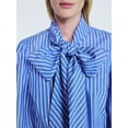 thumbnail image 4 of Free Assembly Women's Cotton Tie Neck Blouse with Long Puff Sleeves, Sizes XS-XXL, 4 of 5