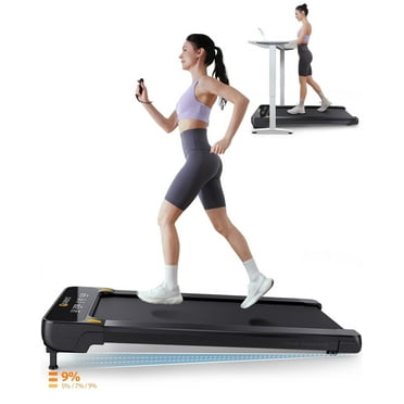 UREVO Treadmill with 9% Auto Incline, ‎2.5 HP 265lbs Under Desks Treadmill with Remote Control Walking Pad for Home Office