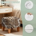 thumbnail image 7 of SCRAWLGOD Cow Leopard Print Beige Brown Ottoman Cover, Washable Square Cover with Non Slip Bottom Soft Foot Stool Protection Universal Fit for Most Footrest Sofa, 7 of 7