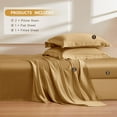 thumbnail image 3 of THXSILK 4 Pcs Silk Sheet Set, Luxury Bedding Sets, 1 Fitted Sheet, 1 Flat Sheet & 2 Pillowcase, 100% Natural Mulberry Silk,Cal.King Size, 3 of 8