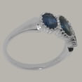 thumbnail image 3 of LBG British Made 10k White Gold Ring with Natural Sapphire Womens Anniversary Ring - 33 size options - Size 4, 3 of 7